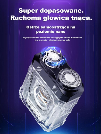 【1S Clean Shave】Dwugłowicowa szybka maszynka do golenia Hardman Mecha