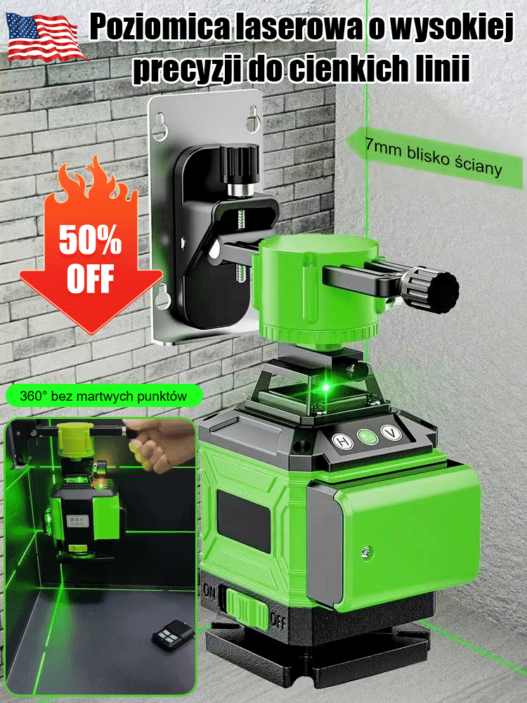 Poziomica laserowa o wysokiej precyzji do cienkich linii