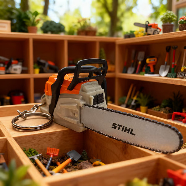 Llavero de motosierra portátil miniatura