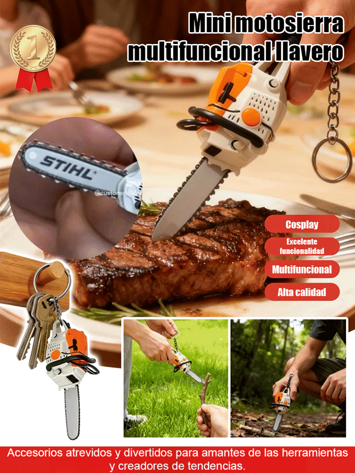 Llavero de motosierra portátil miniatura