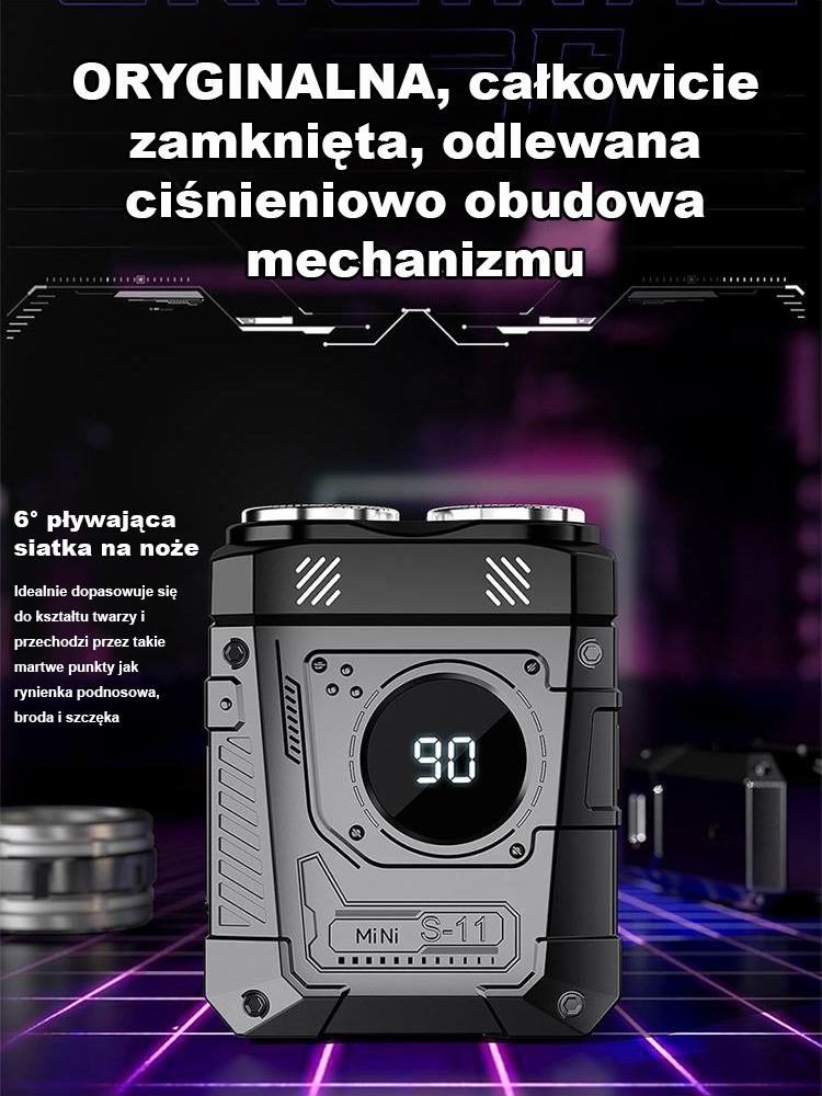 【1S Clean Shave】Dwugłowicowa szybka maszynka do golenia Hardman Mecha