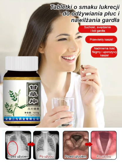 Tabletki z lukrecją na płuca i gardło