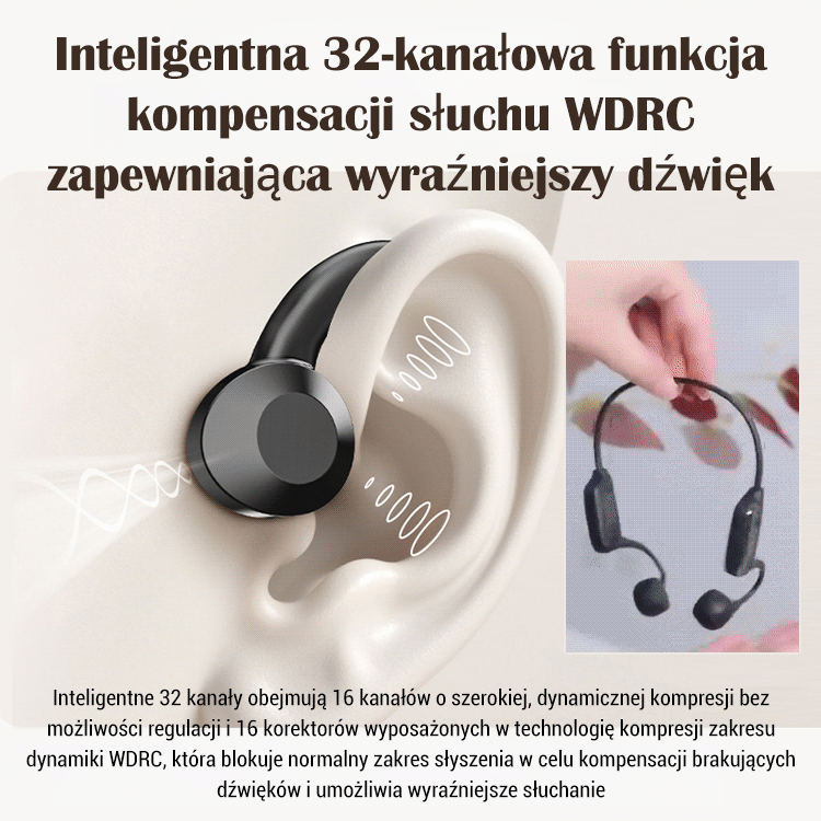 Słuchawki Bluetooth z przewodnictwem kostnym jako aparat słuchowy