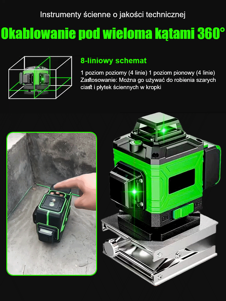 Poziomica laserowa o wysokiej precyzji do cienkich linii