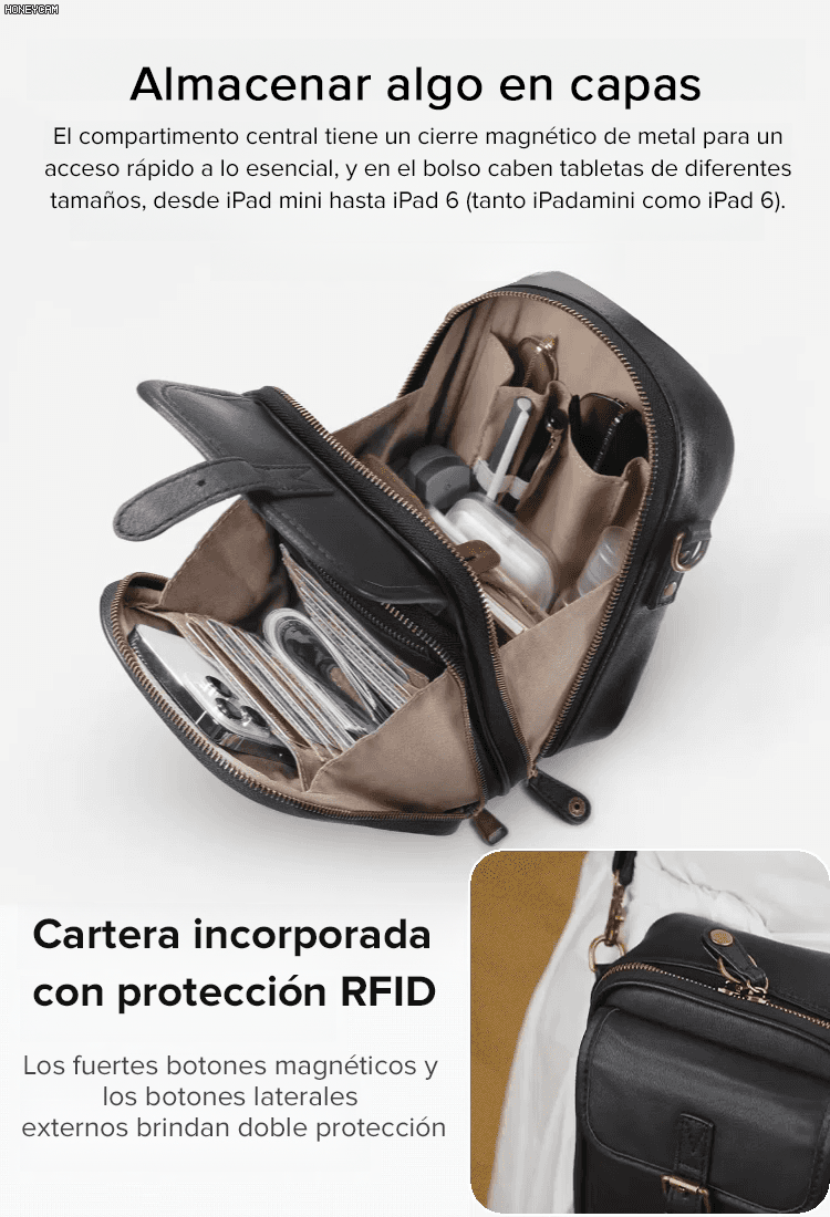 Luce un espacioso y elegante bolso bandolera de diseño francés, por el precio de una cena.