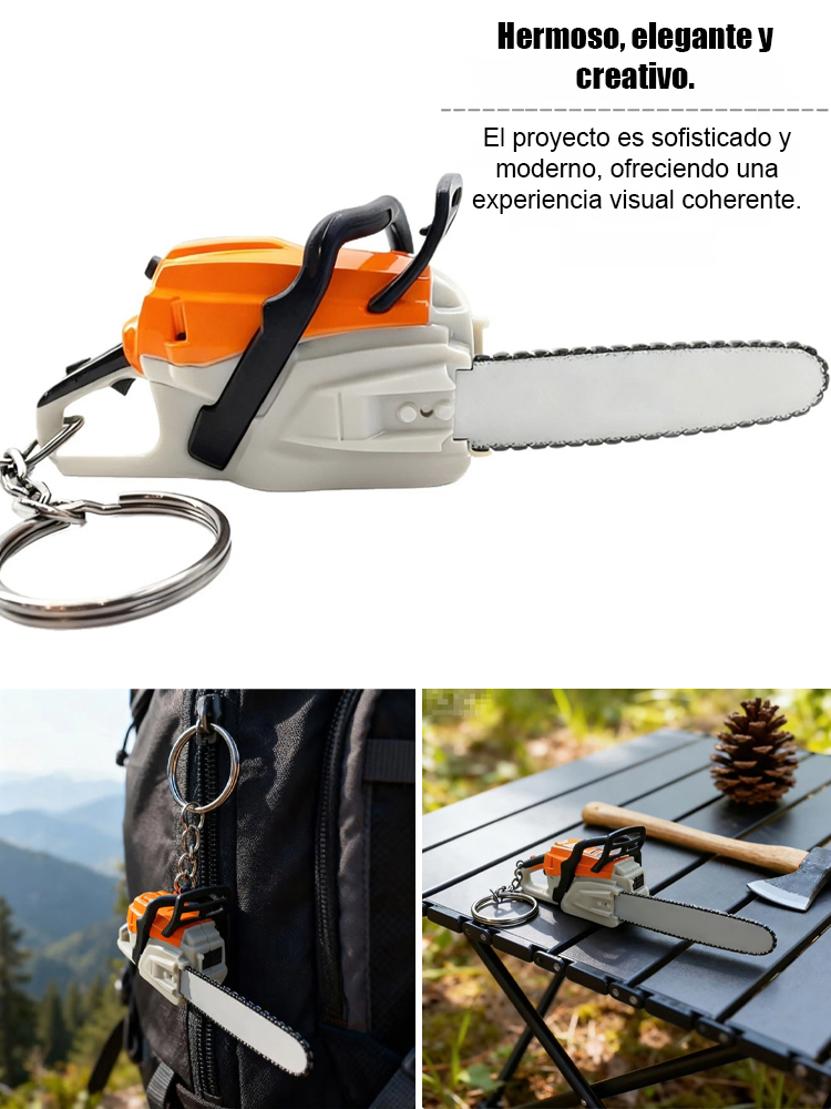 Llavero de motosierra portátil miniatura