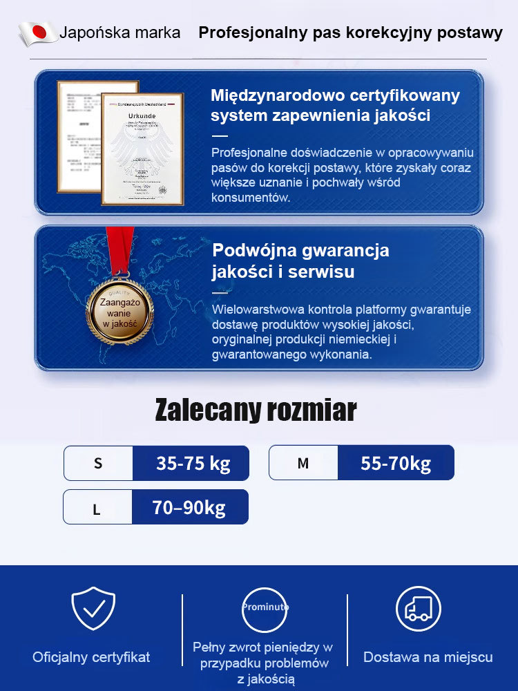 Japoński niewidoczny korektor garbienia się