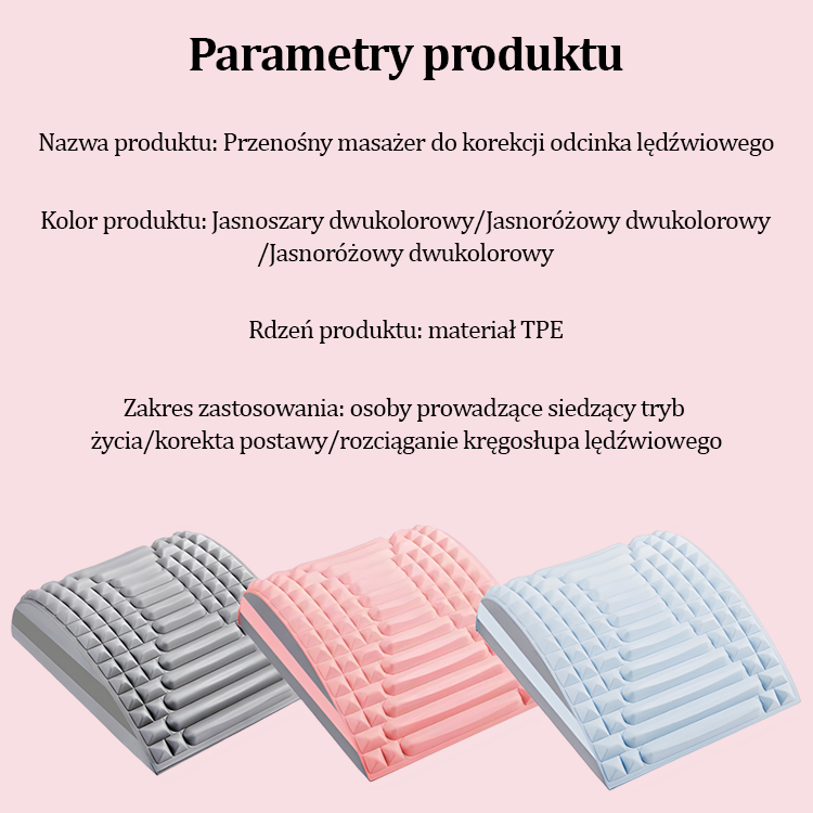 Przenośny lędźwiowy masażer korekcyjny