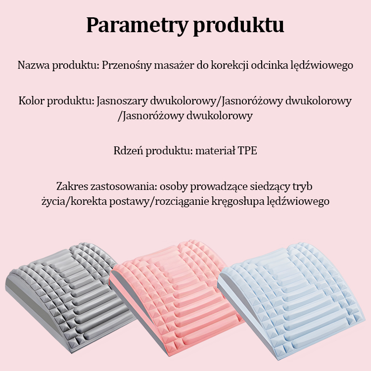 Przenośny lędźwiowy masażer korekcyjny