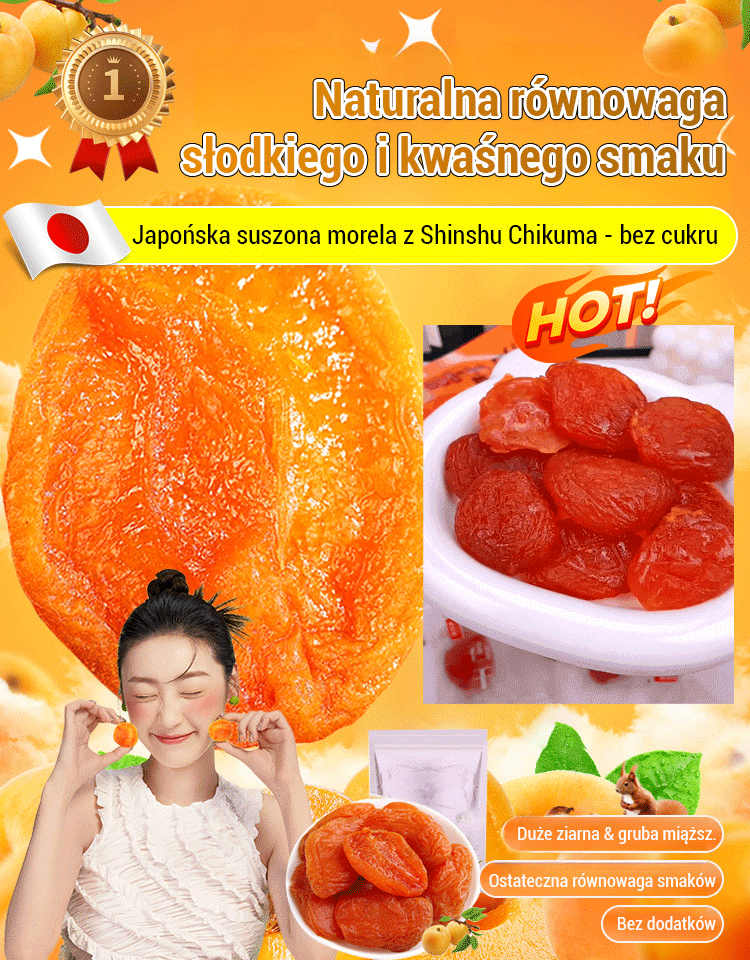Suszone morele Shinshu Chikuji w Japonii - niesłodzone