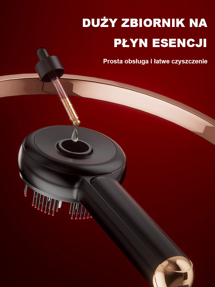 Czerwony wielofunkcyjny grzebień do masażu i wzrostu włosów