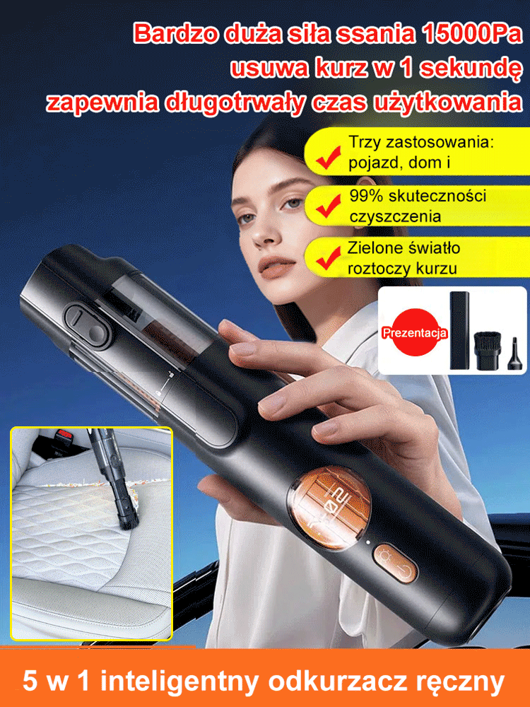 Kup jeden, drugi gratis! Odkurzanie, dmuchanie i wydmuchiwanie – 3 w 1! Bezprzewodowy mini odkurzacz samochodowy 【Odkurzanie i dmuchanie】
