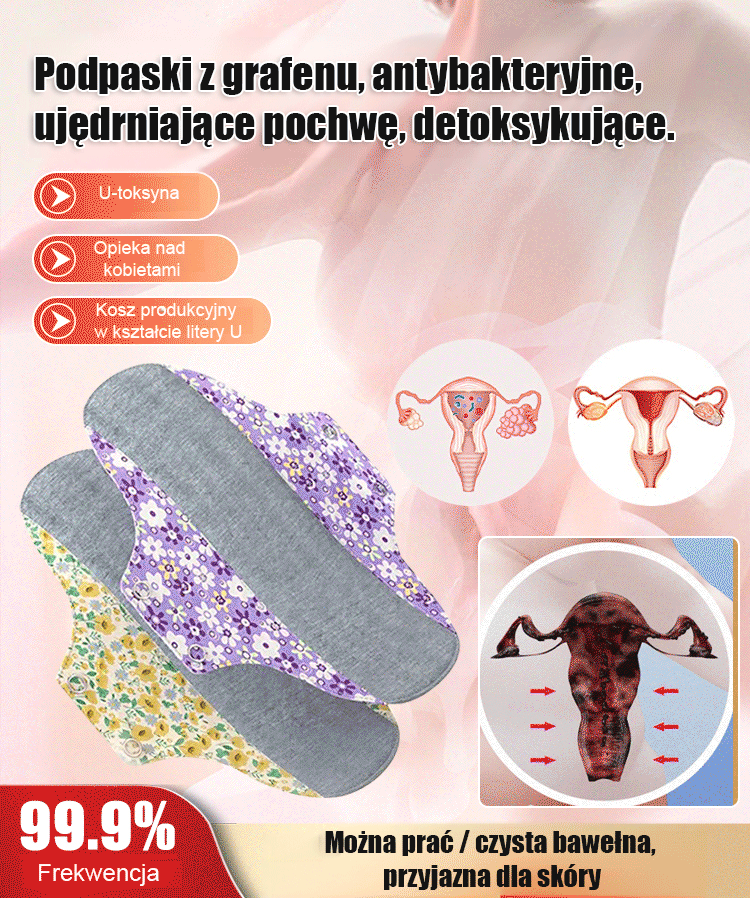 Poduszka higieniczna z pełnej bawełny i grafenu, nadająca się do prania i antybakteryjna.