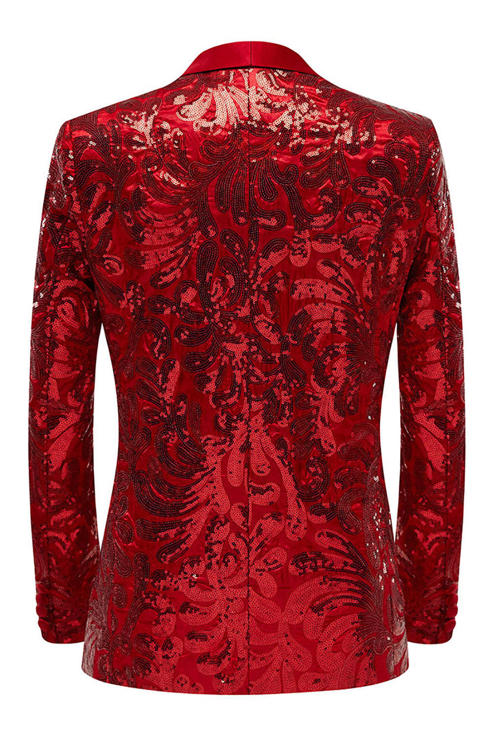 Men's Red Glitter Blazer with Sequins