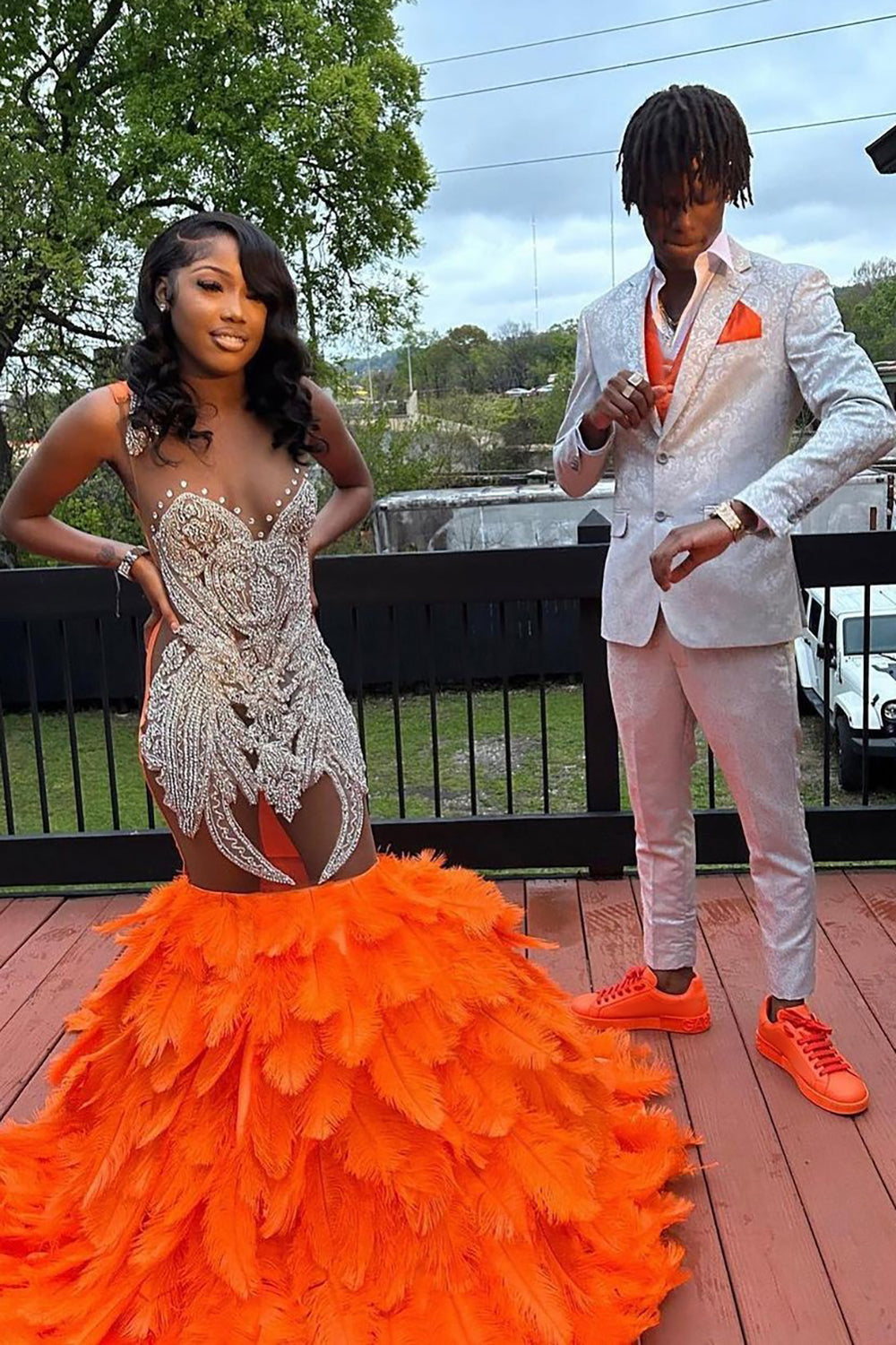 Men's Prom Suits with White Notched Lapel Print in 2 Pieces