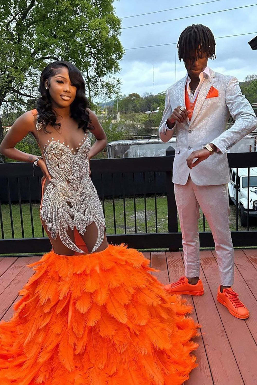 Men's Prom Suits with White Notched Lapel Print in 2 Pieces