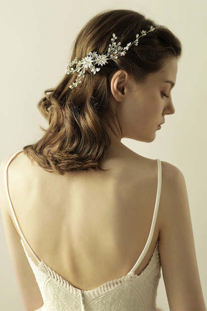 Bridal Tiara with Rhinestone Flower