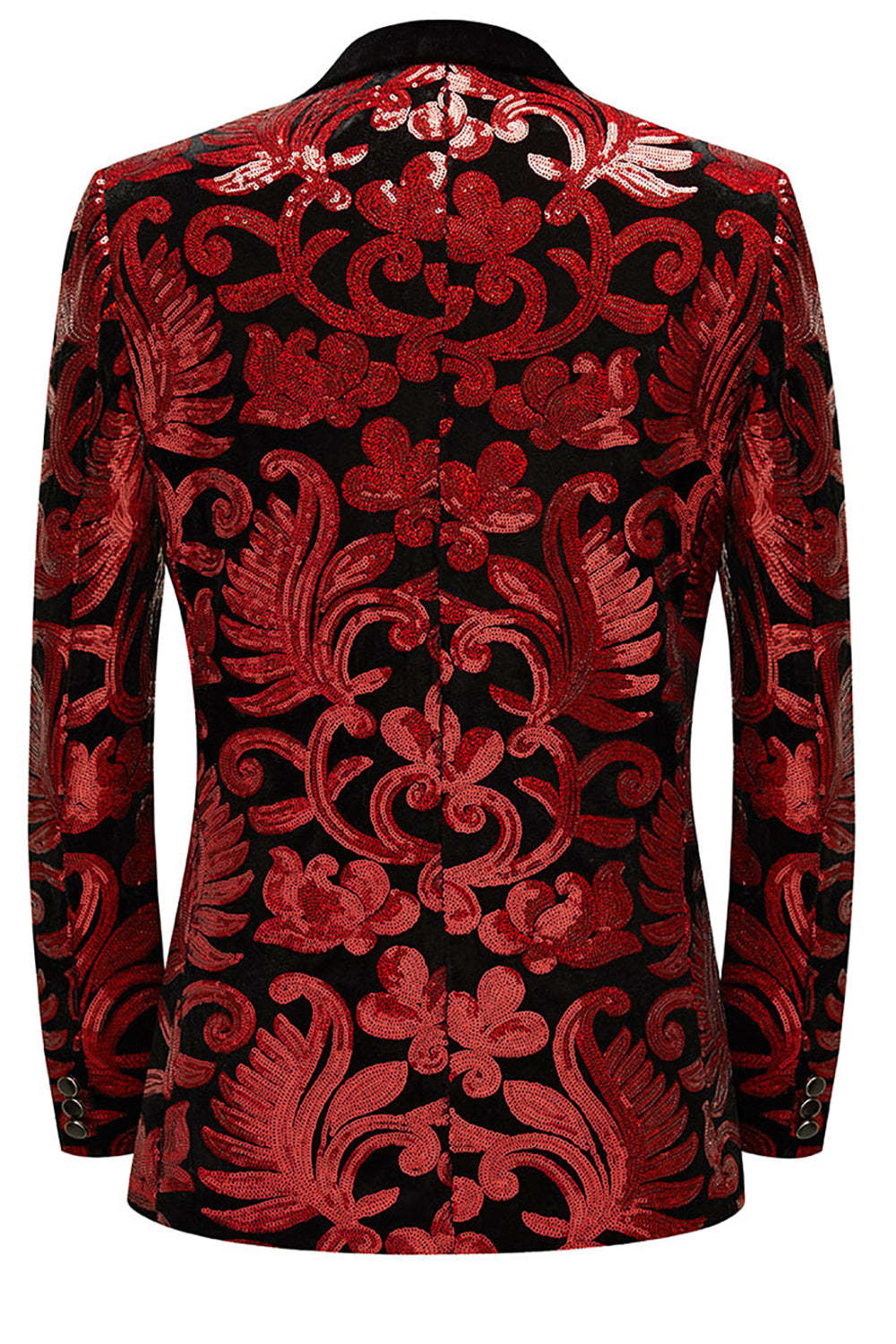 Red Glitter Sequined 2-Piece Suit for Men