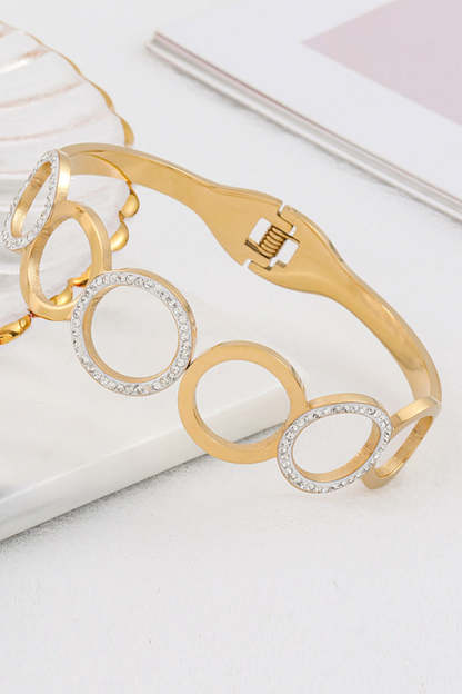 Round Cutout Bracelet in Antique Titanium Steel