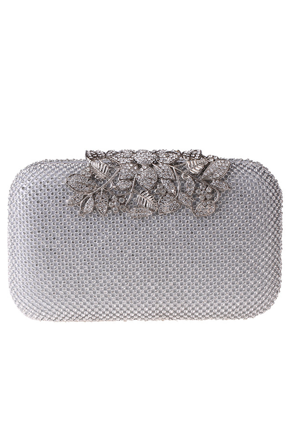 Prom Clutch Adorned with Golden Beads and Crystals