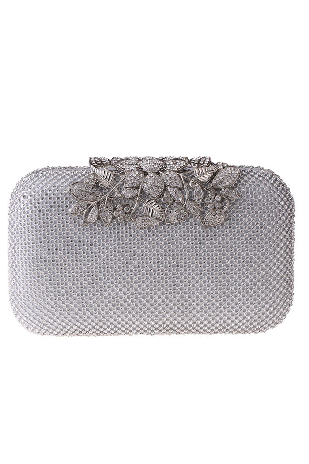 Prom Clutch Adorned with Golden Beads and Crystals