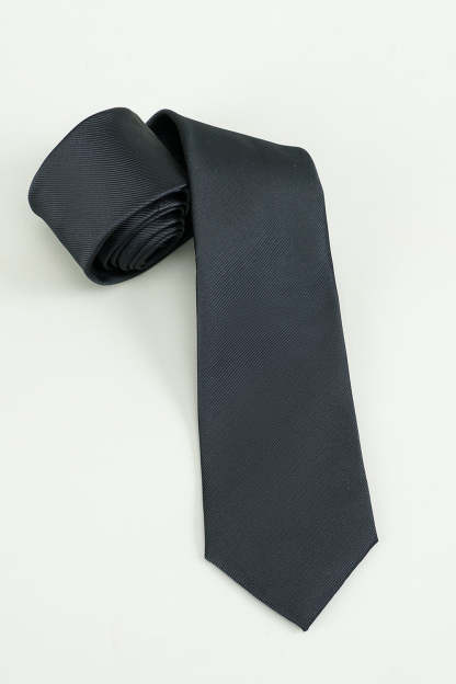 Satin Party Tie in Solid Black