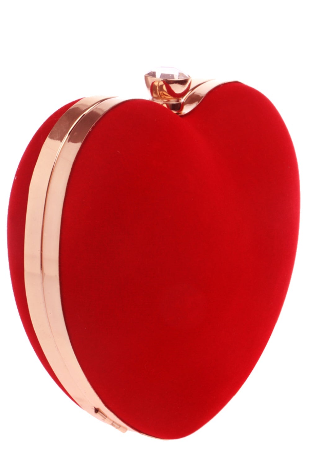 Heart-Shaped Handbag in Red Velvet