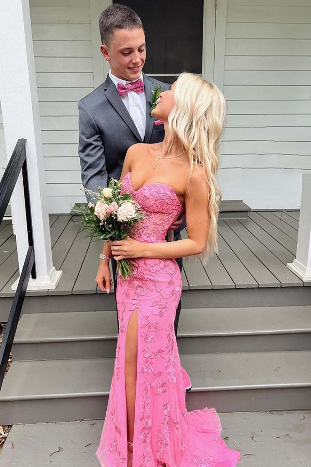 Grey Men's Party Suits with Notched Lapel and Two Buttons