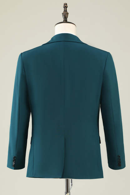 Men's Prom Suits with Dark Green Notched Lapel in 3 Pieces