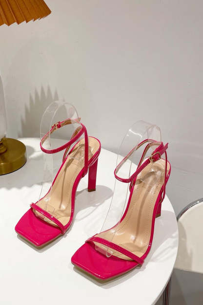 Thick High Heels with Square Head in One Word