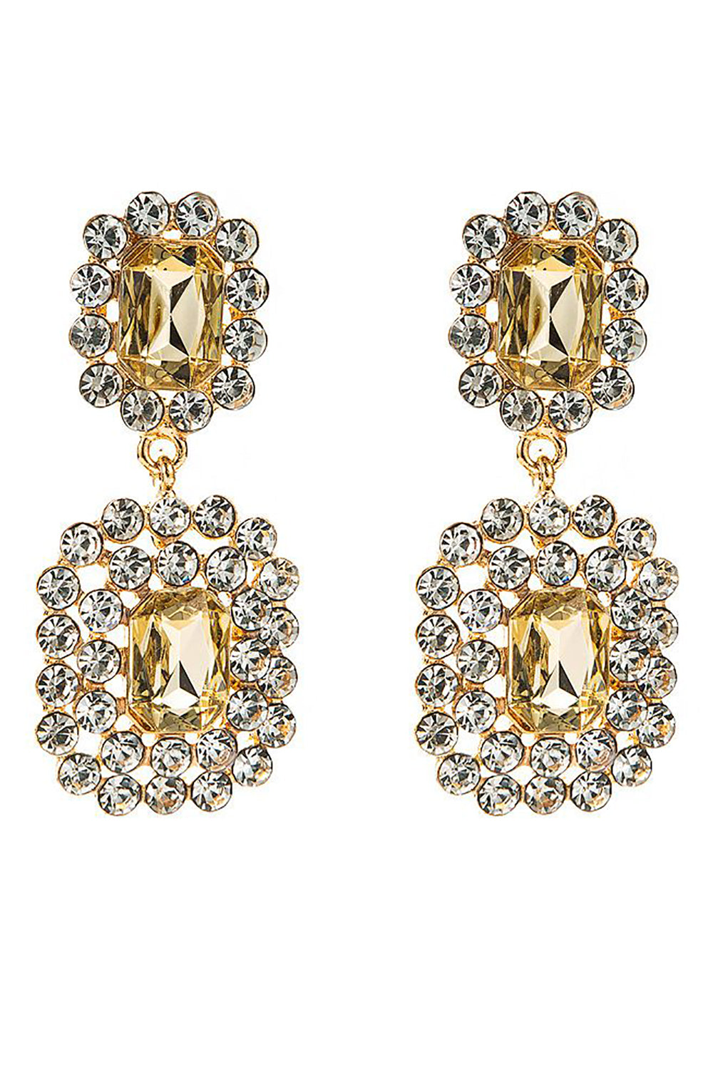 Party Earrings with Golden Beads