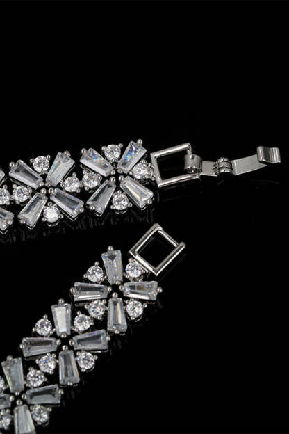 Jewelry Set with Royal Blue Crystal Necklace and Earrings