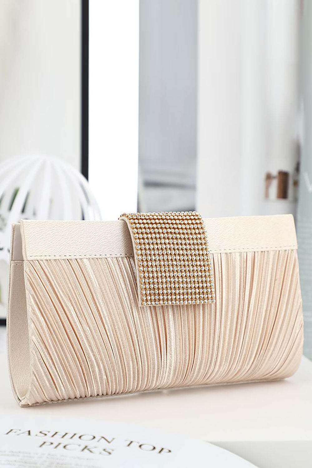 Sparkling Champagne Beaded Evening Clutch