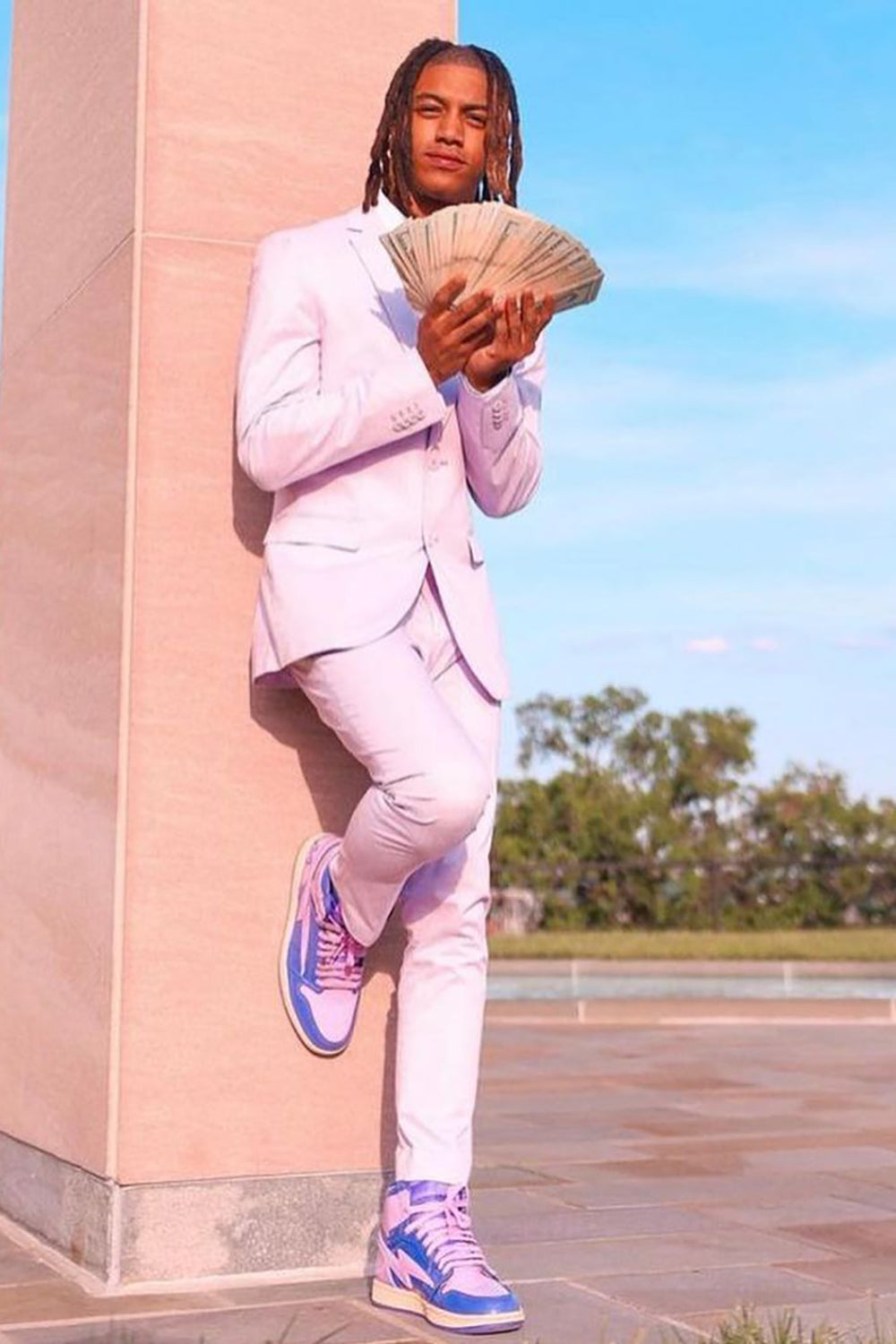 Men's Prom Suits in Pink with Single Breasted Notched Lapel
