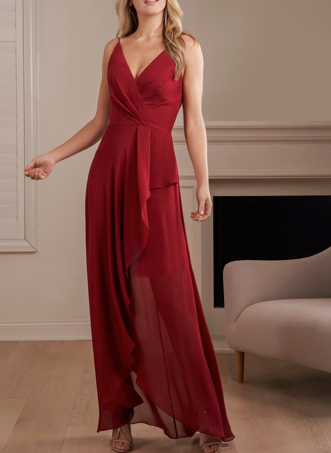 Asymmetrical Graduation Dress with Cascading Ruffles and Open Back