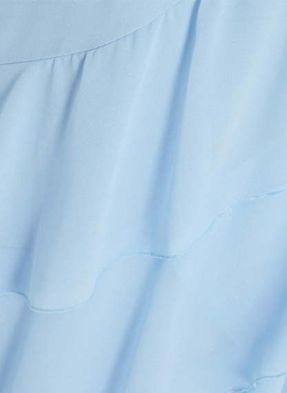 V-neck Short Sleeves Chiffon Graduation Dress With Ruffle