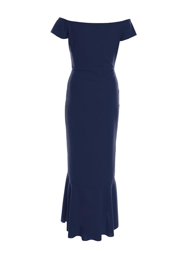 Off-the-Shoulder Chiffon Graduation Dress With Ruffle - Sheath/Column