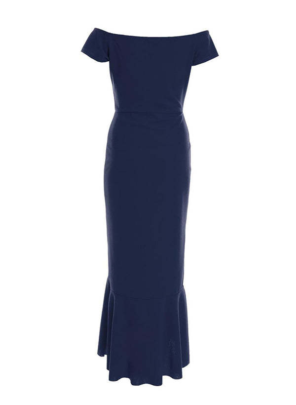 Off-the-Shoulder Chiffon Graduation Dress With Ruffle - Sheath/Column