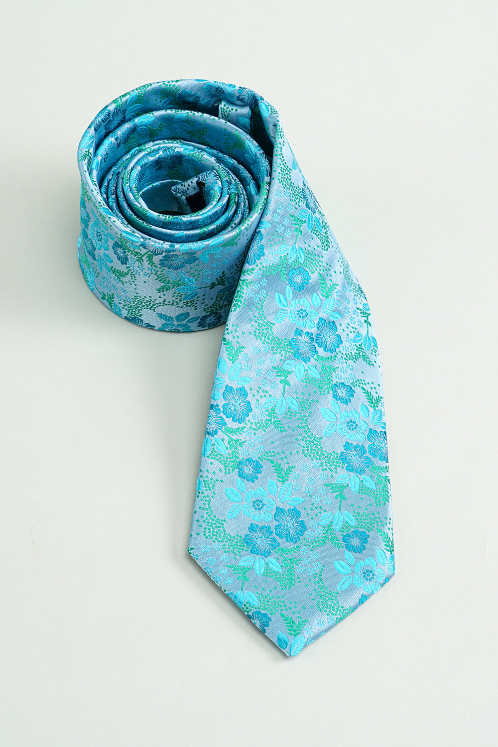 Formal Tie in Blue Jacquard Satin
