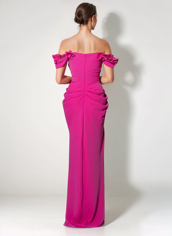 Off-The-Shoulder Elastic Satin Graduation Dress With Ruffle Trumpet/Mermaid