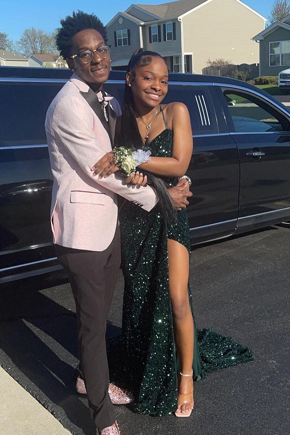 Men's Light Pink Prom Blazer with One-Button Peak Lapel Jacquard