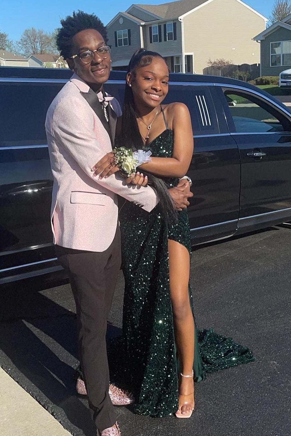 Men's Light Pink Prom Blazer with One-Button Peak Lapel Jacquard