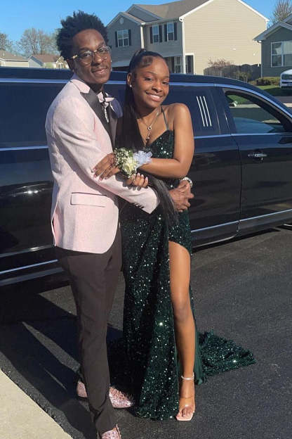 Men's Light Pink Prom Blazer with One-Button Peak Lapel Jacquard