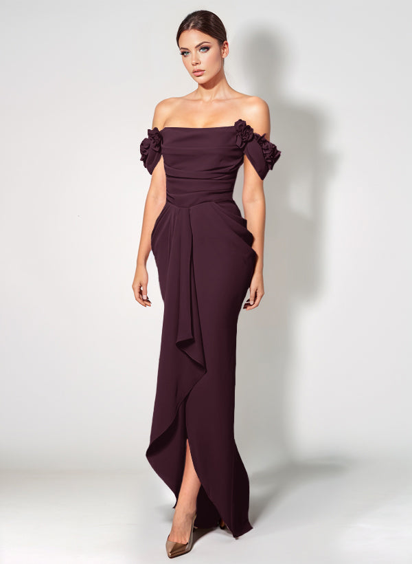 Off-The-Shoulder Elastic Satin Graduation Dress With Ruffle Trumpet/Mermaid