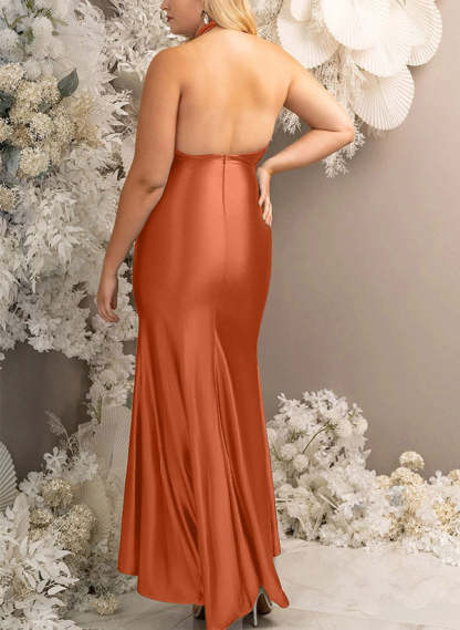 Ankle-Length Silk-Like Satin Graduation Dress