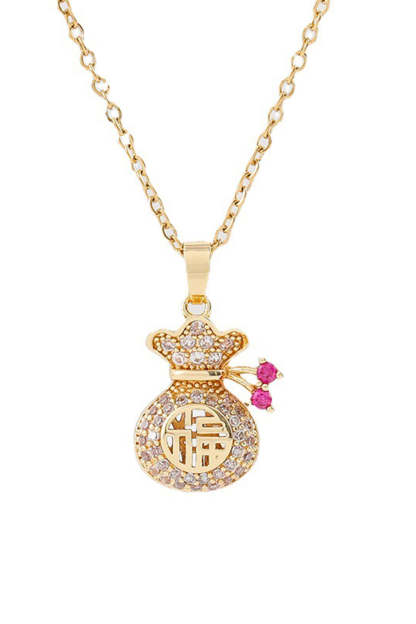 Necklace with Golden Beads