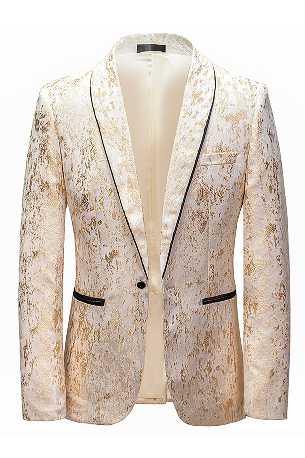 Men's White Jacquard Blazer