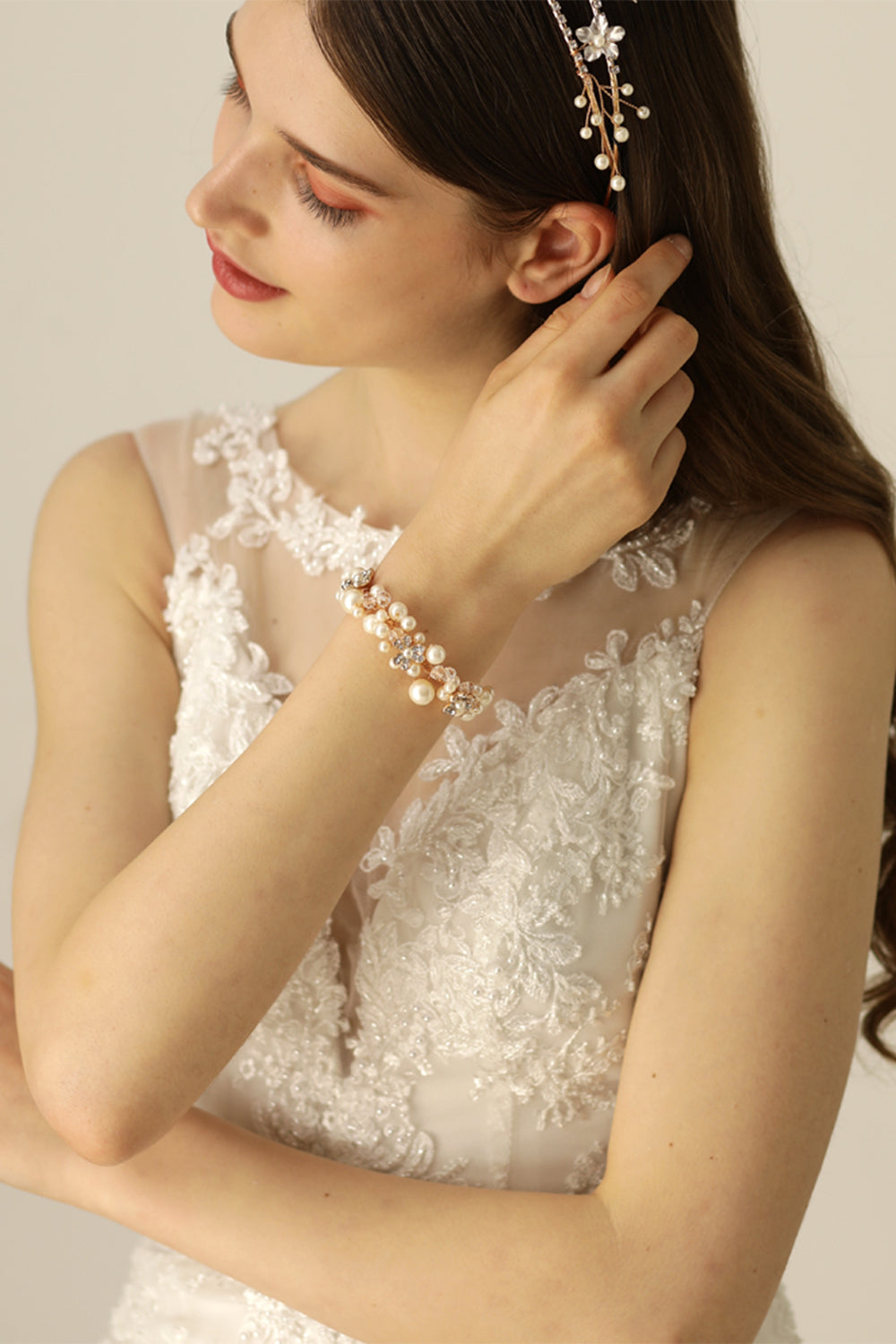 Pearl Wristbands for the Bride and Her Bridesmaid Sisters