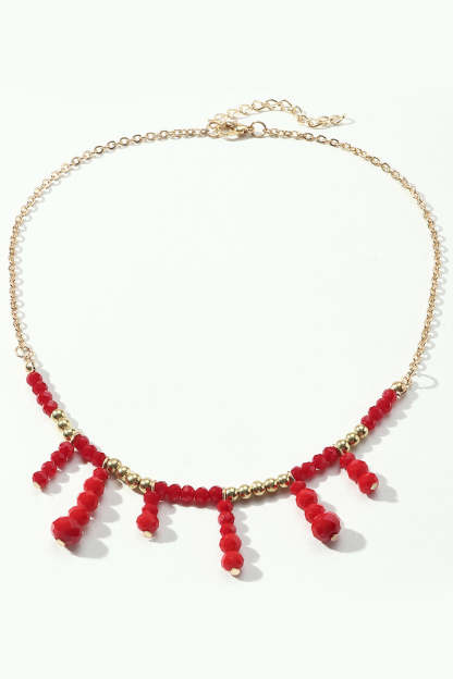 Red Boho-Inspired Necklace