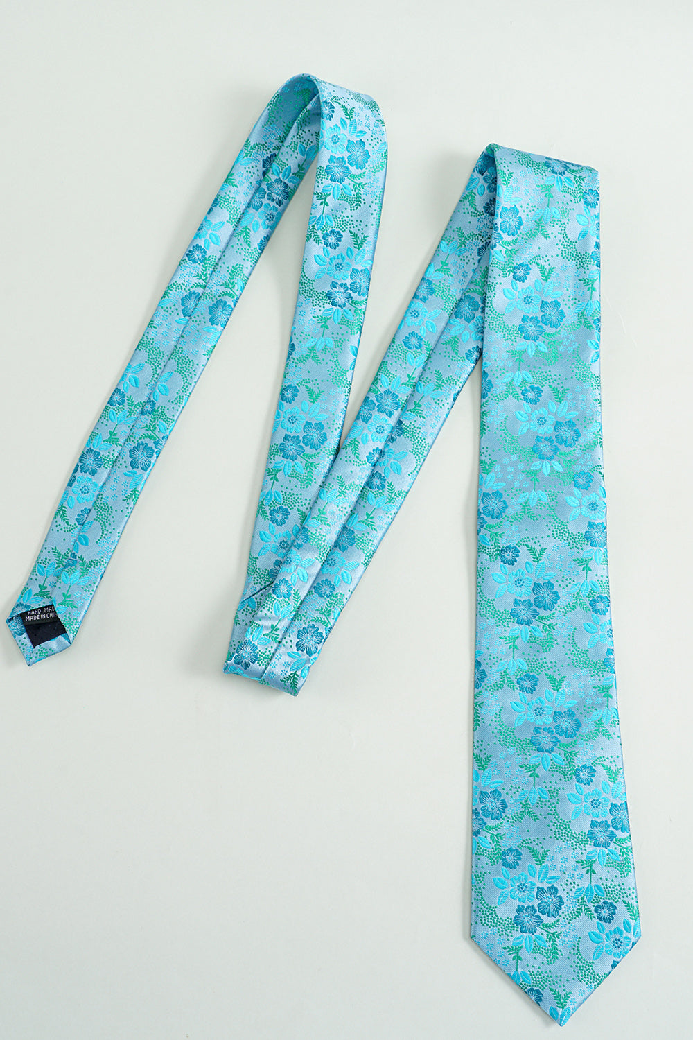 Formal Tie in Blue Jacquard Satin
